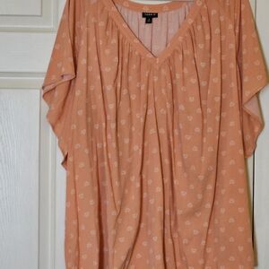 Torrid Peach Floral Blouse